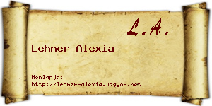 Lehner Alexia névjegykártya
